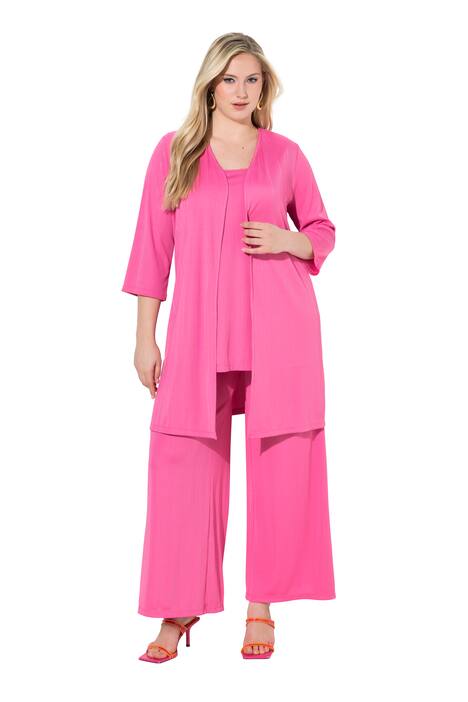 Dlouhý svetr, žebrovaný žerzej, otevřený střih, výstřih do V