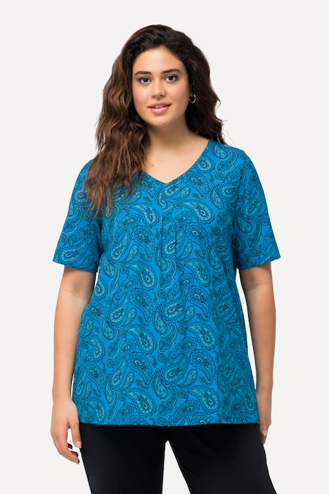 Paisley Short Sleeve V-Neck Tee