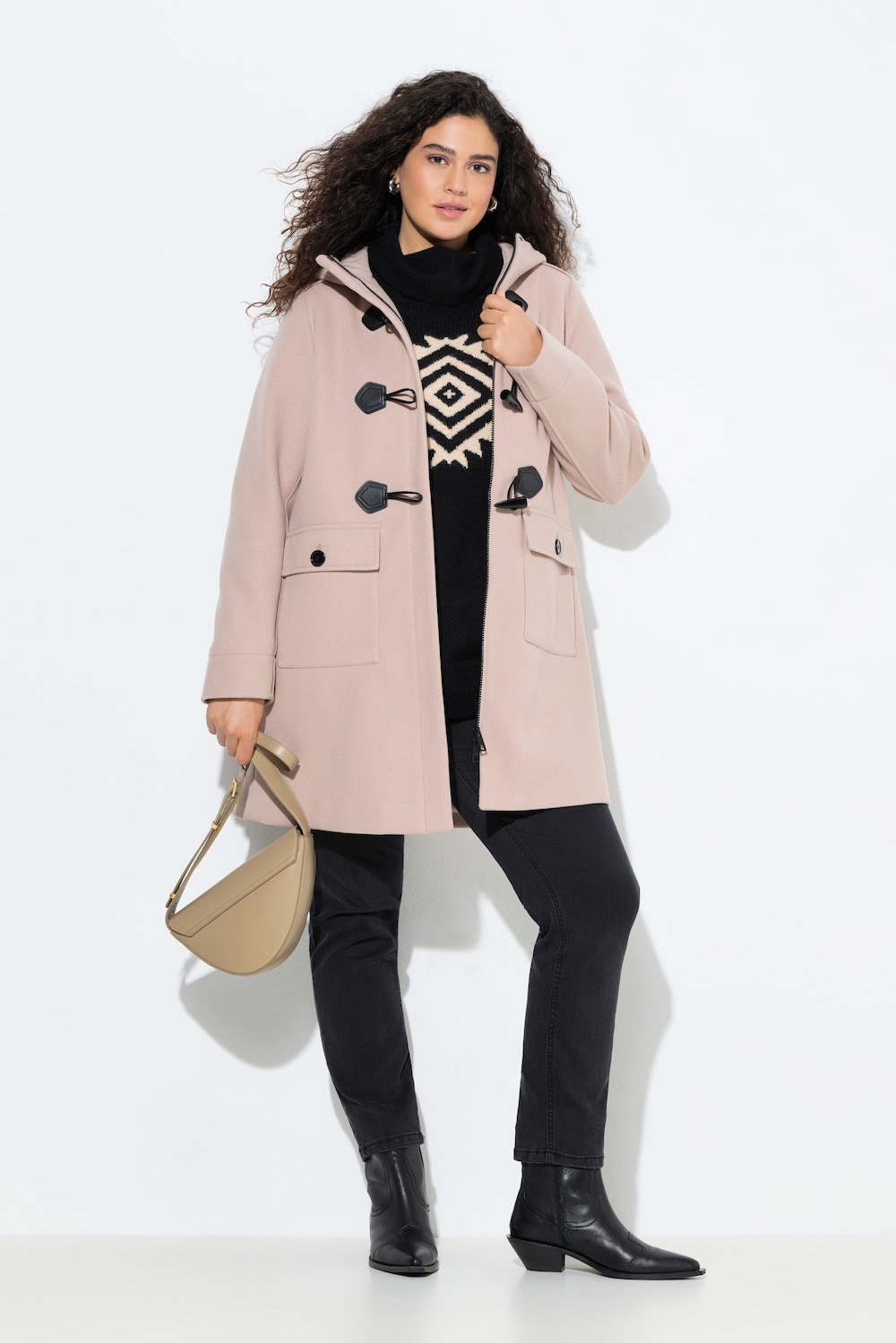 Große Größen Dufflecoat, Damen, braun, Größe: 50/52, Polyester, Ulla Popken