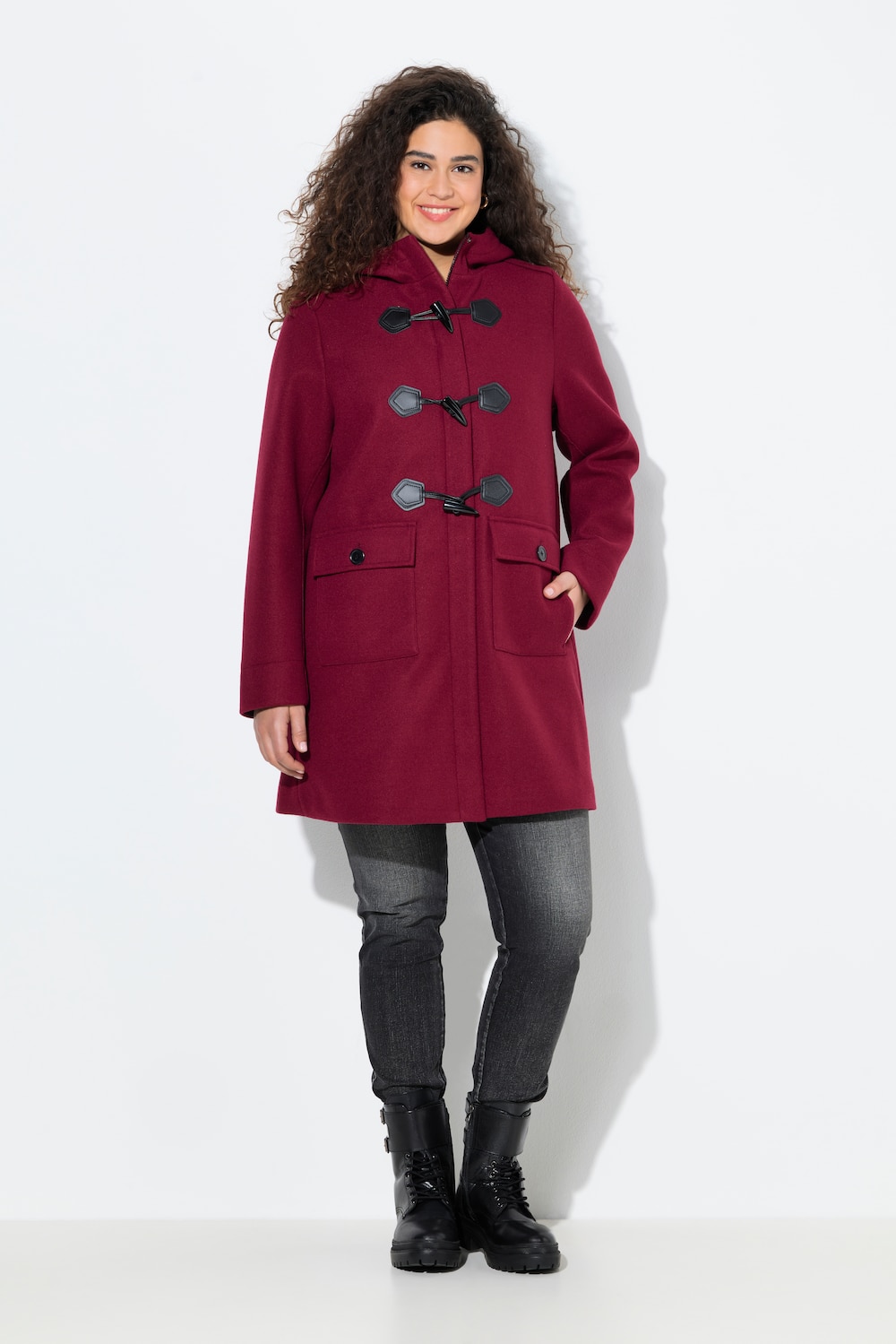 Große Größen Dufflecoat, Damen, rot, Größe: 58/60, Polyester, Ulla Popken