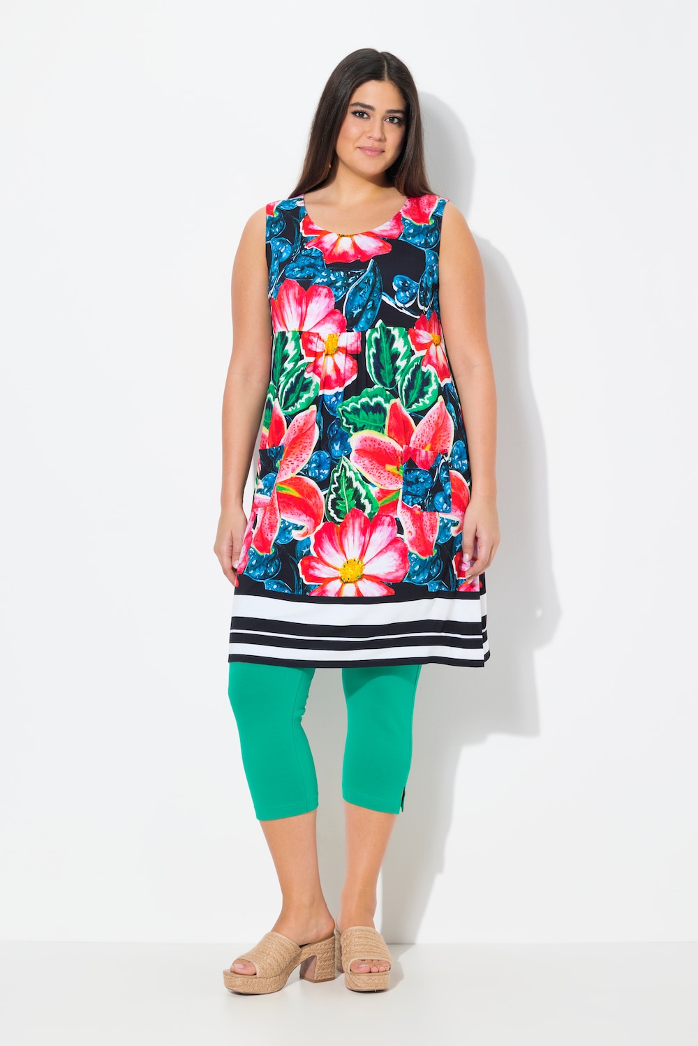 Große Größen Jersey-Minikleid, Damen, schwarz, Größe: 42/44, Viskose, Ulla Popken