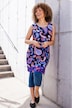 Jersey mini-jurk, paisley, A-lijn, ronde hals, mouwloos