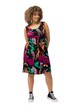 Žerzejové mini šaty, květovaný potisk, kulatý výstřih, bez rukávů