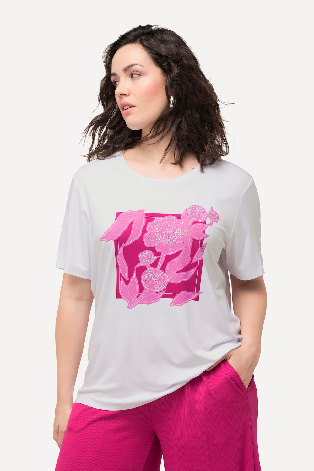 Große Größen T-Shirt, Damen, weiß, Größe: 62/64, Viskose, Ulla Popken