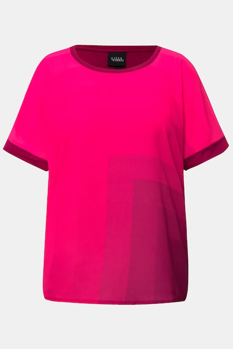 Gradient Colorblock Drop Shoulder Tee, light heather | Ulla Popken