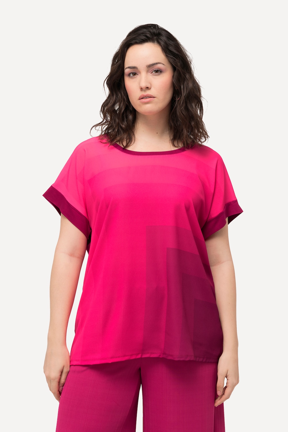 Thumbnail - Große Größen Blusenshirt, Damen, rosa, Größe: 46/48, Polyester/Viskose, Ulla Popken