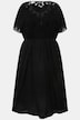Kleid, Stickerei, Oversized, V-Ausschnitt, Halbarm