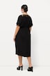 Kleid, Stickerei, Oversized, V-Ausschnitt, Halbarm