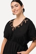 Kleid, Stickerei, Oversized, V-Ausschnitt, Halbarm
