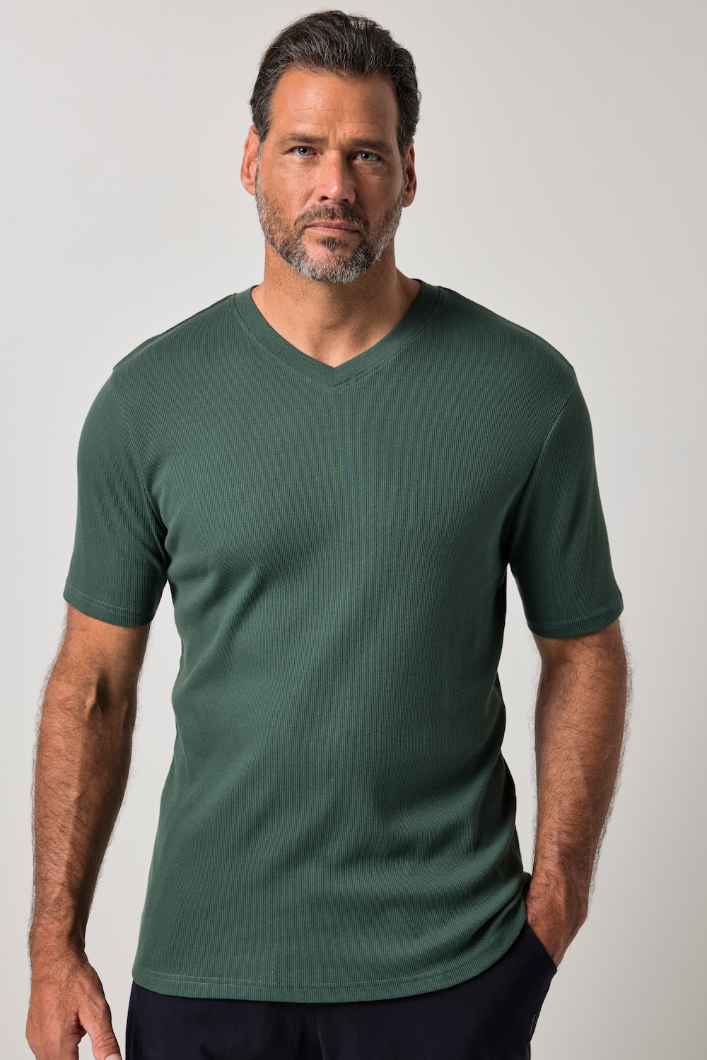 Unterhemd, Ärmel, Rippjersey, V-Ausschnitt, bis 8 XL
