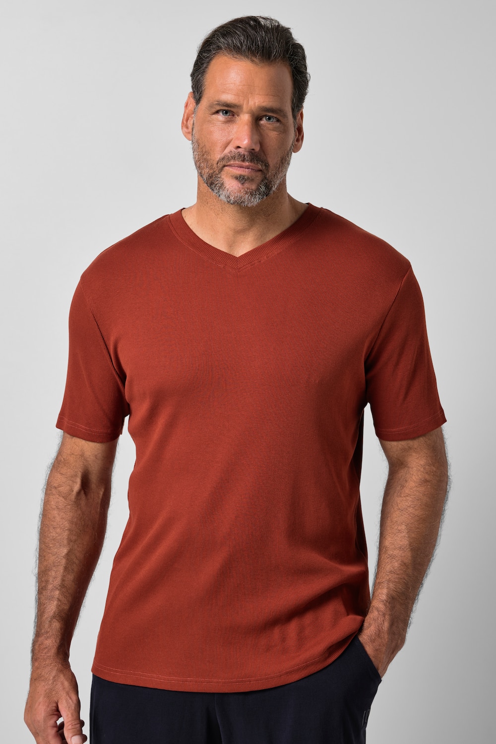 Unterhemd, Ärmel, Rippjersey, V-Ausschnitt, bis 8 XL
