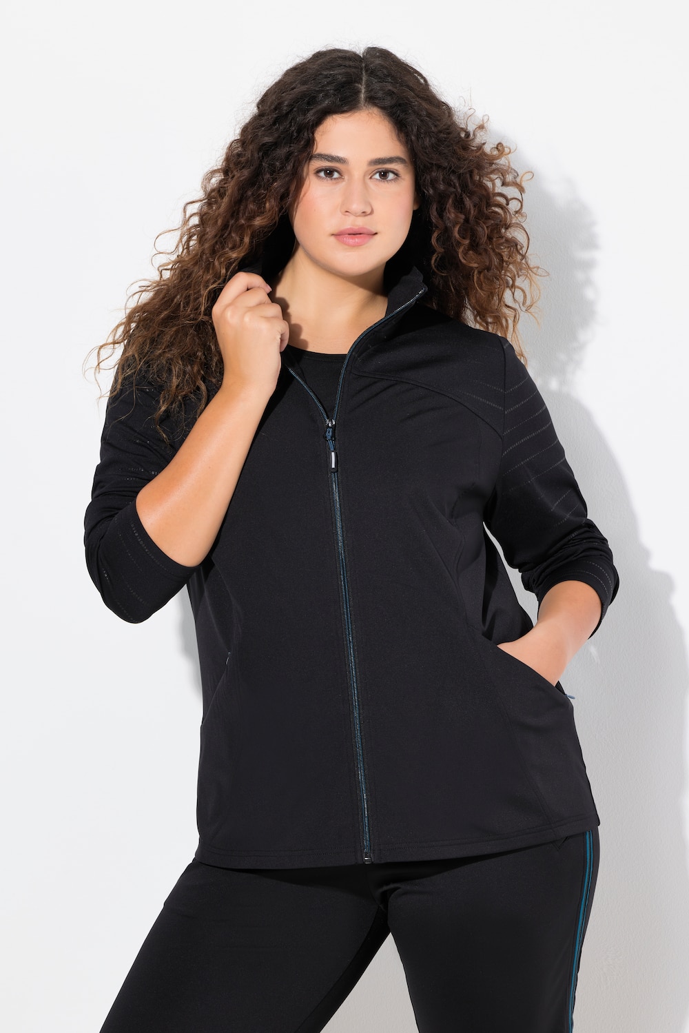 Große Größen Sweatjacke, Damen, schwarz, Größe: 54/56, Ulla Popken