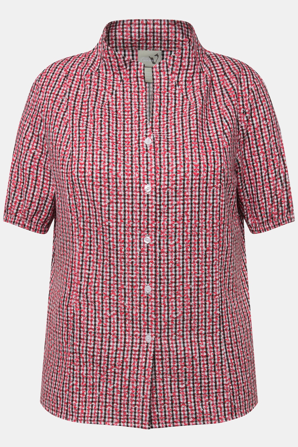 Stora storlekar Folkloreblus, Dam, röd, storlek: 62/64, Bomull/Polyester, Ulla Popken