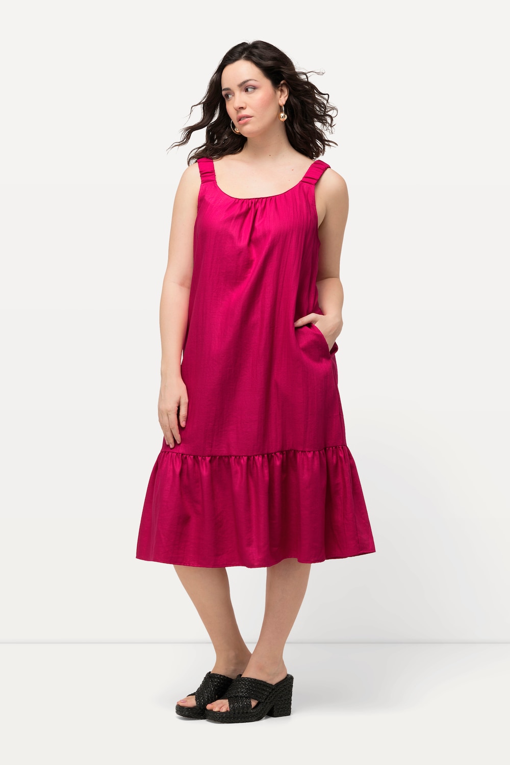 Grote Maten Mini-jurk, Dames, roze, Maat: 58/60, Viscose/Synthetische vezels, Ulla Popken