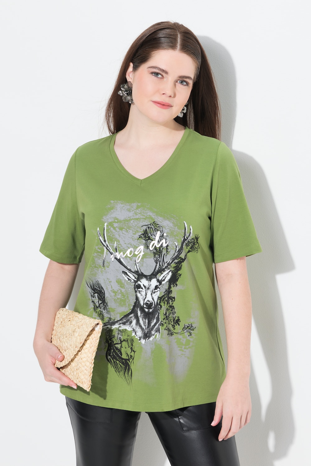 T-shirt, traditioneel motief, classic, V-hals, korte mouw