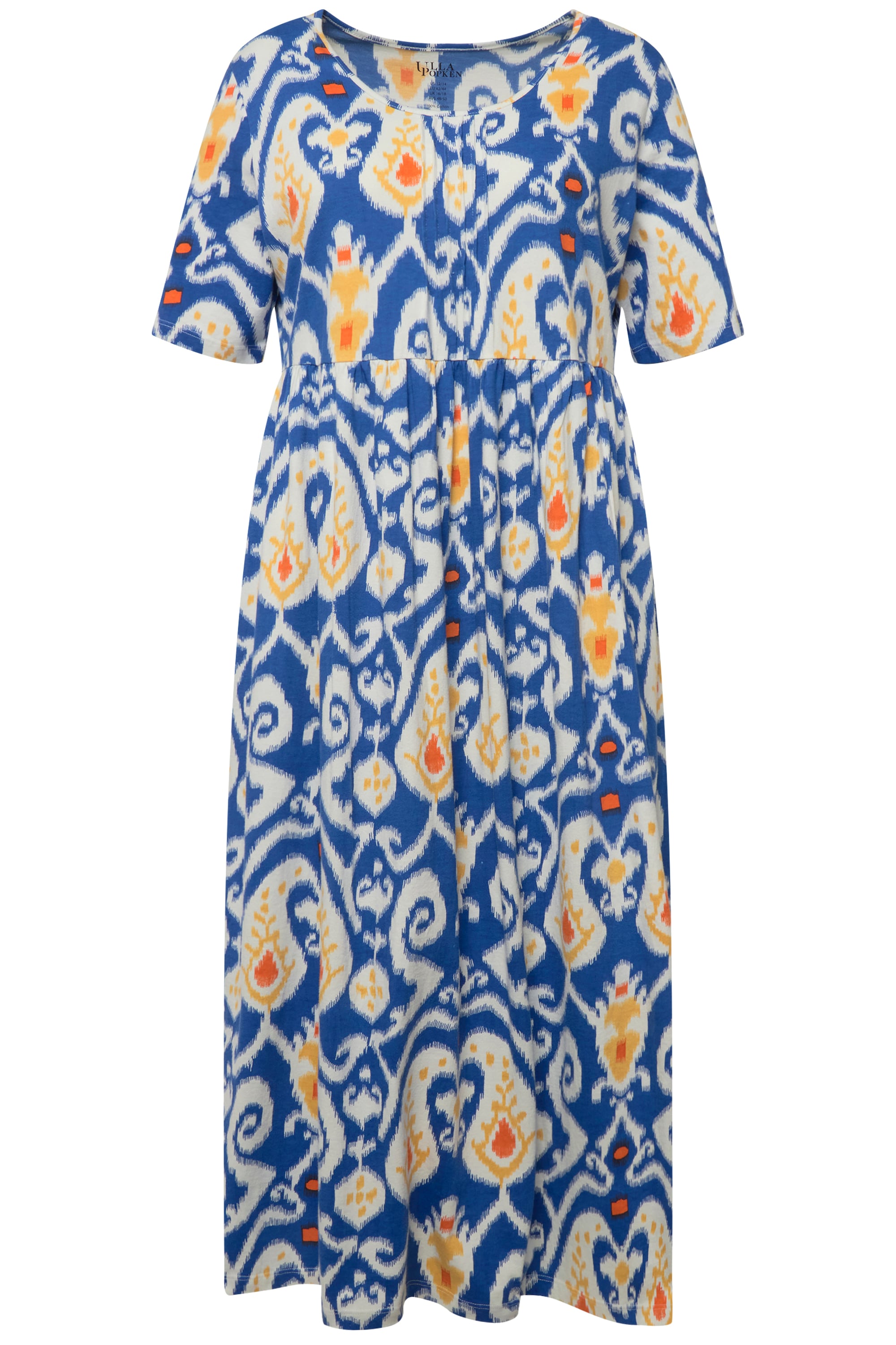 Ulla Popken Damen große Größen Jerseykleid Paisley A Linie Rundhals