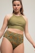 Bikinibroekje, bladprint, high waist