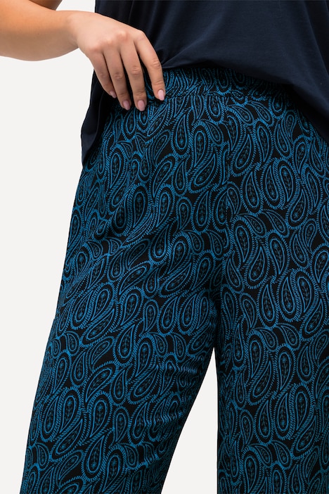 Paisley Elastic Waist Pants, marine | Ulla Popken