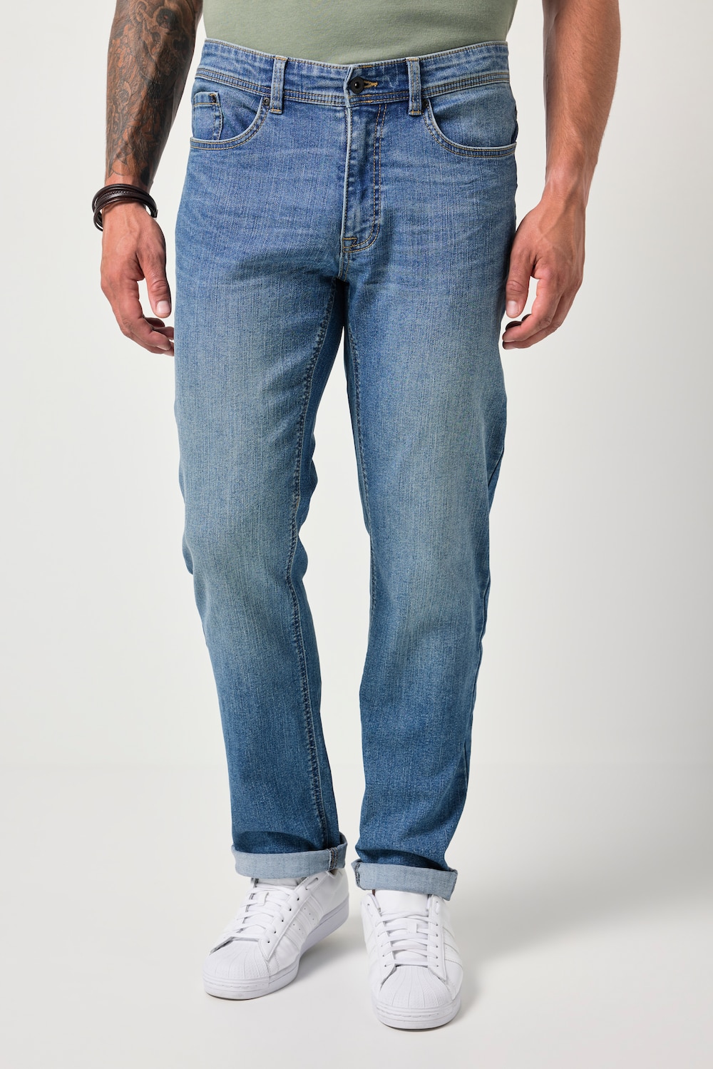 JP AWARE jeans, denim, FLEXNAMIC®, Regular-Fit, vintage look, OCS-gecertificeerd biologisch katoen, tot 72