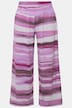 Pysjamas, striper, broderi, rund hals, halve ermer