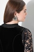 Corsage traditionnel, slim, encolure carrée, velours