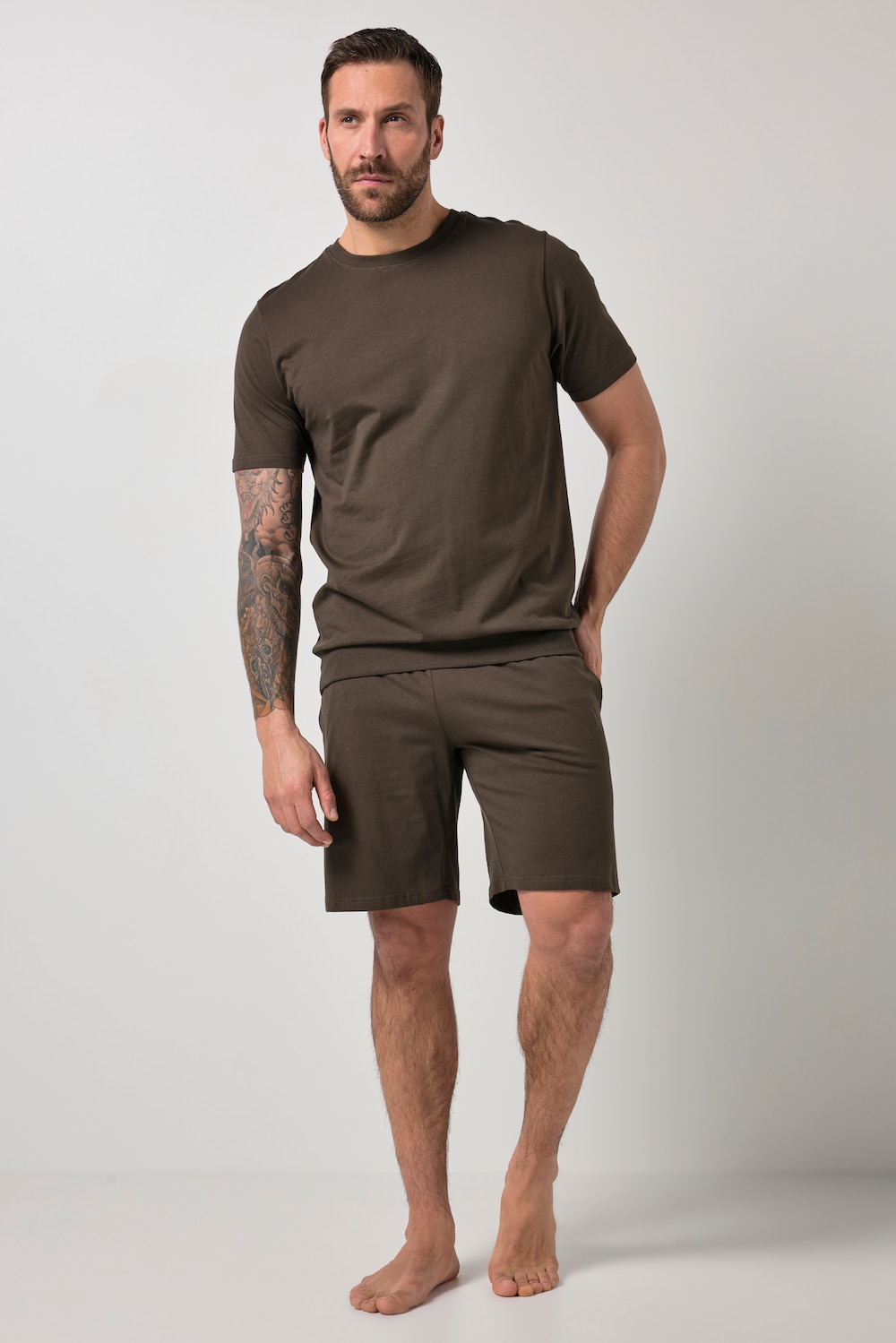 Schlafanzug, Bauchfit, kurzer Zweiteiler, bis 8 XL