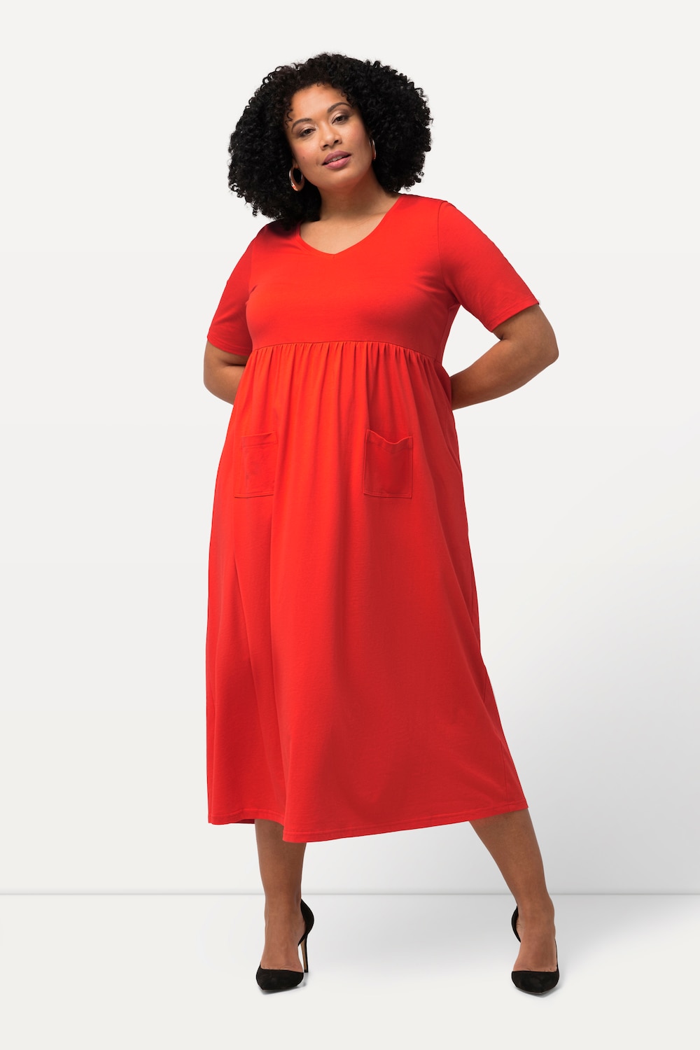 Große Größen Jerseykleid, Damen, orange, Größe: 54/56, Baumwolle, Ulla Popken