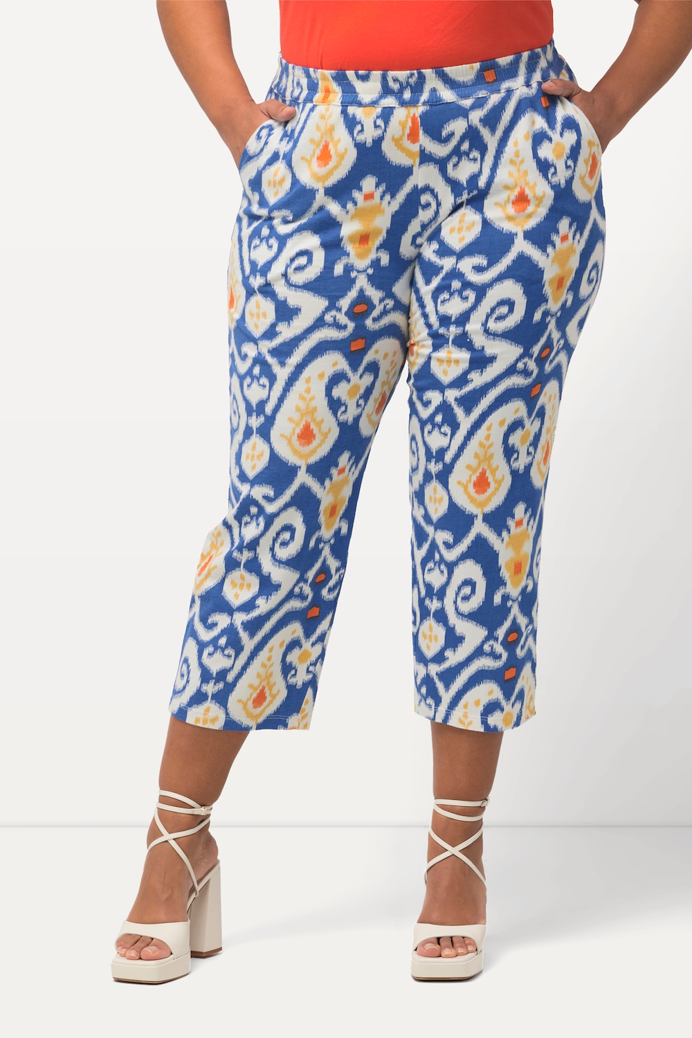 Große Größen 7/8-Jerseyhose, Damen, blau, Größe: 58/60, Baumwolle, Ulla Popken