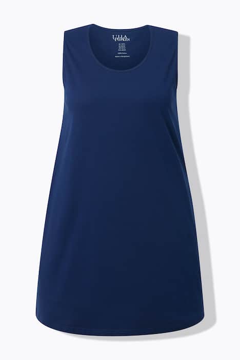 Top, krój trapezowy, okrągły dekolt, bez rękawów