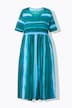 Jerseykleid, Streifenmix, A-Linie, V-Ausschnitt, Halbarm