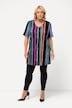 Stripe V-Neck Short Sleeve Knit Tunic