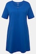 Zipper Neckline Knit Short Sleeve Pocket Tunic