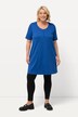 Zipper Neckline Knit Short Sleeve Pocket Tunic