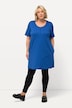 Zipper Neckline Knit Short Sleeve Pocket Tunic