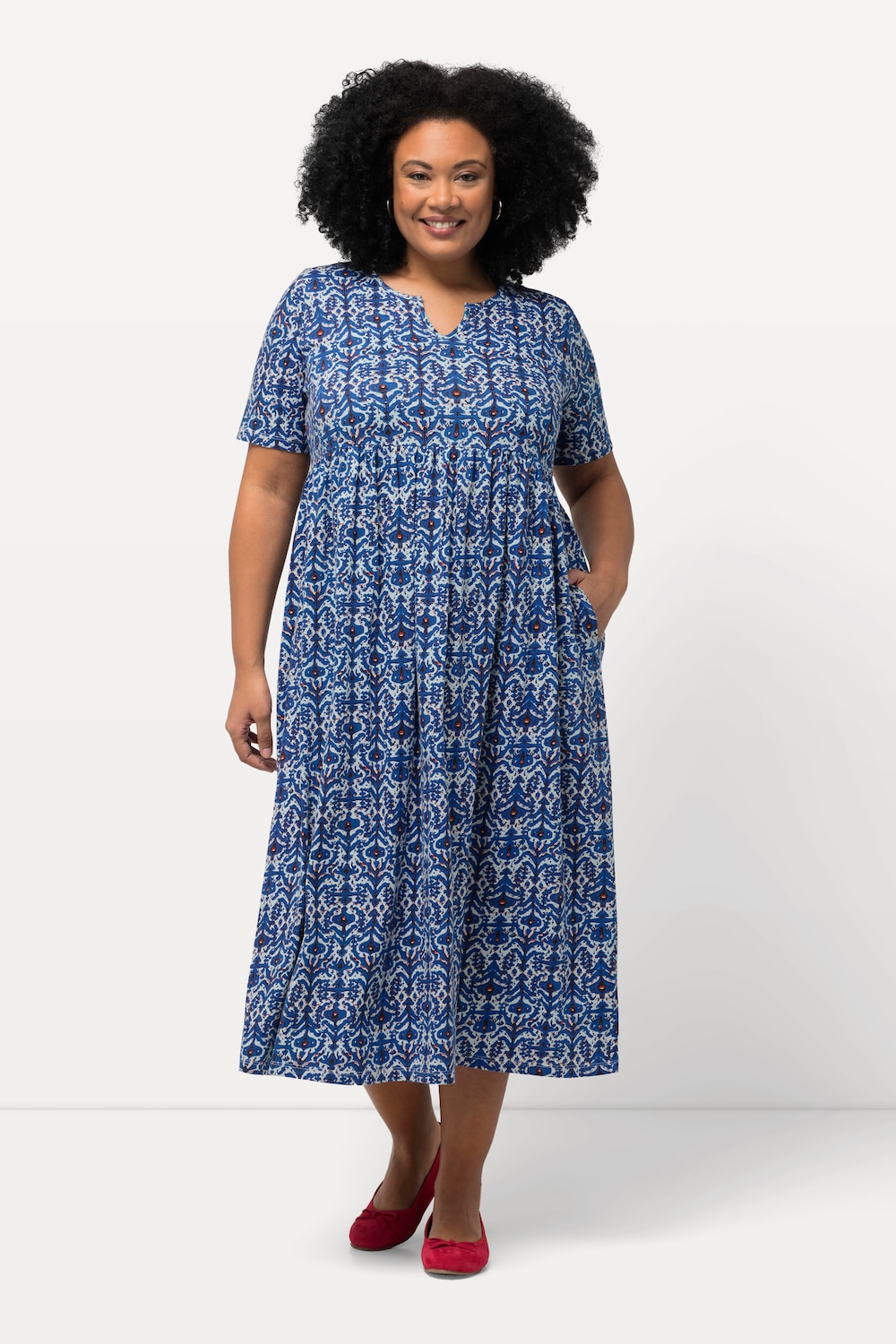 Große Größen Jerseykleid, Damen, beige, Größe: 54/56, Baumwolle, Ulla Popken