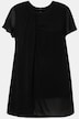 Bluse, drapering, A-form, rund hals, korte ærmer
