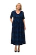 Žerzejové šaty, batikovaný vzor, A střih, výstřih do V, krátké rukávy