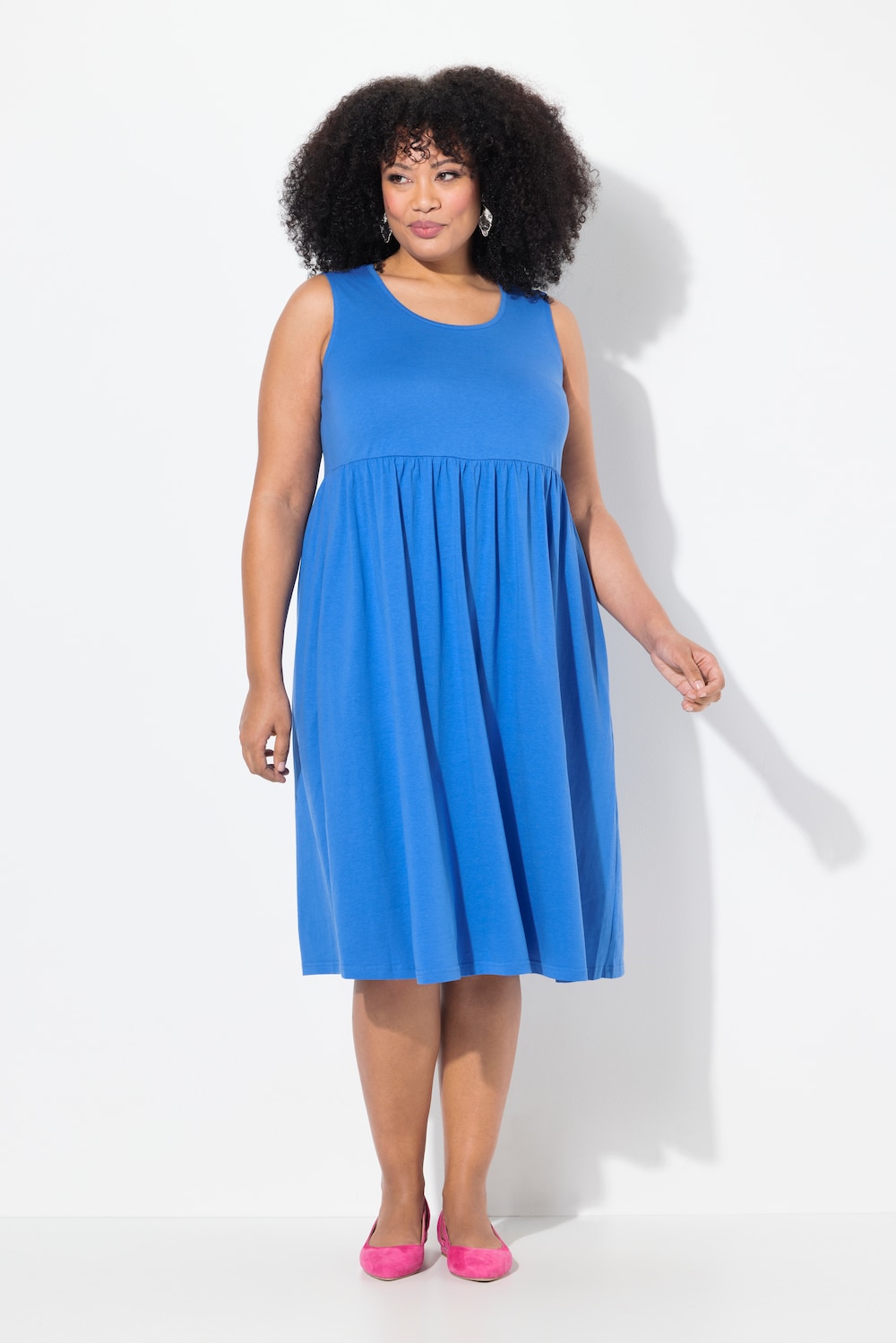 Große Größen Jerseykleid, Damen, blau, Größe: 50/52, Baumwolle, Ulla Popken