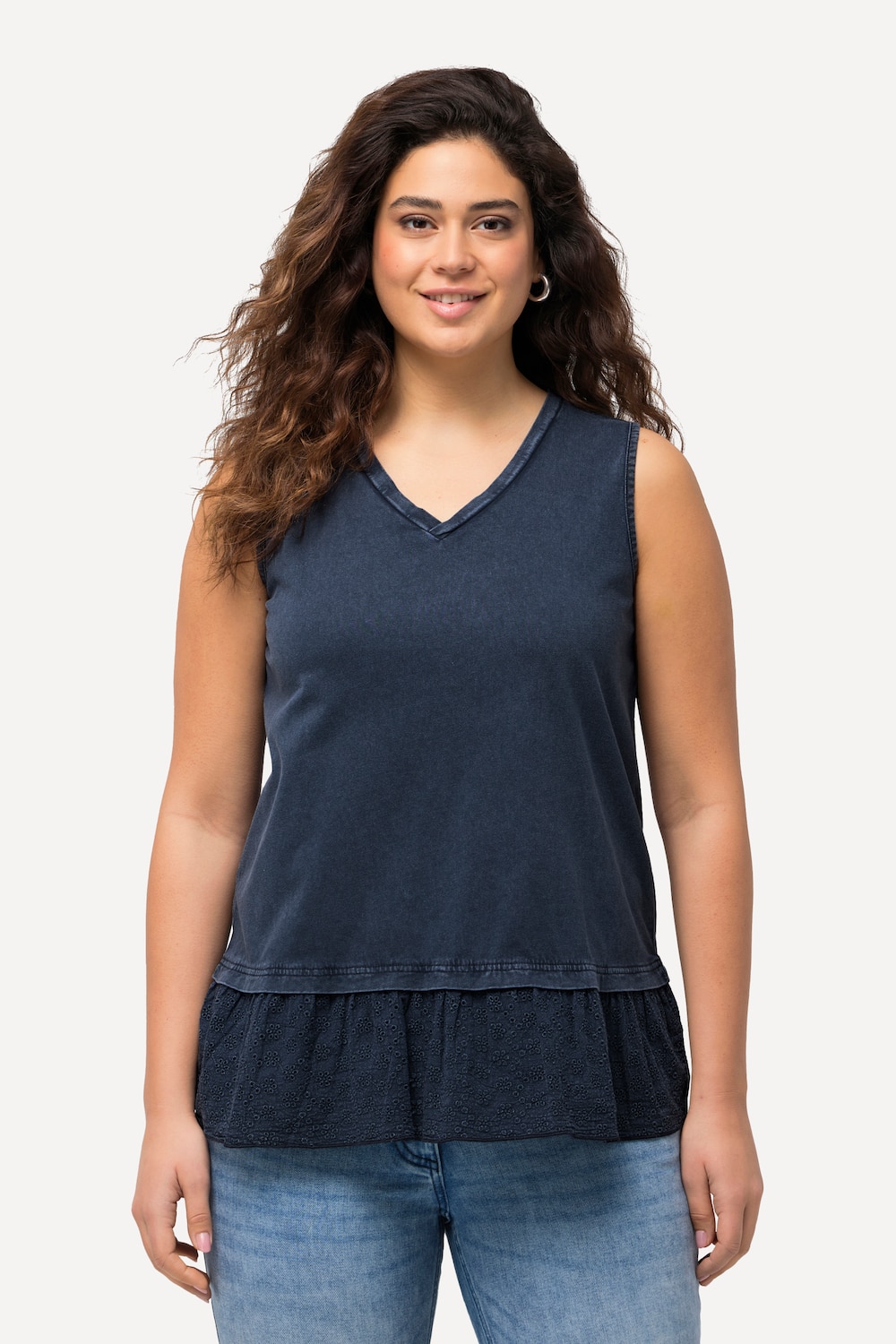 Thumbnail - Große Größen Top, Damen, blau, Größe: 58/60, Baumwolle, Ulla Popken