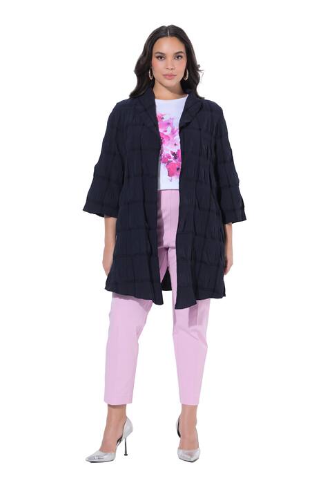 Bunda, 3D struktura, A střih, výstřih do V, 3/4 rukávy