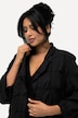 Jacke, 3D-Struktur, A-Linie, V-Ausschnitt, 3/4-Arm