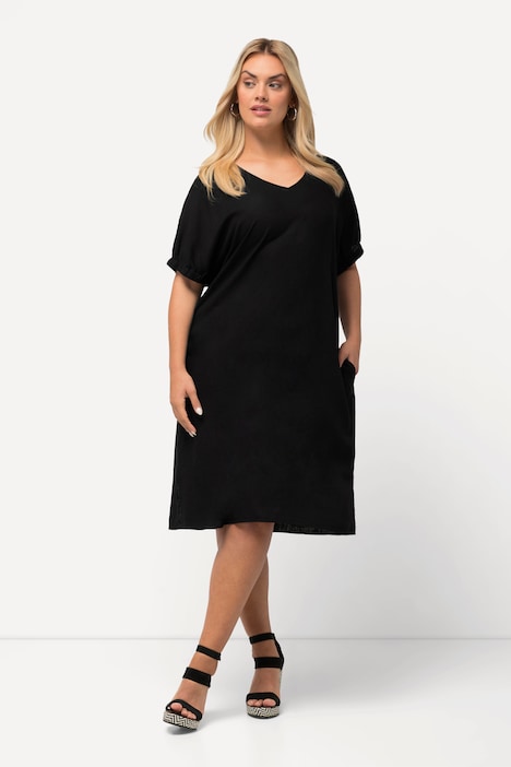 Linen Blend Short Sleeve Dress | Midi Dresses | Dresses