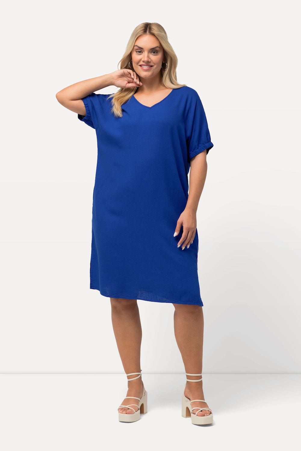 Große Größen Kleid, Damen, lila, Größe: 58/60, Viskose/Leinen, Ulla Popken