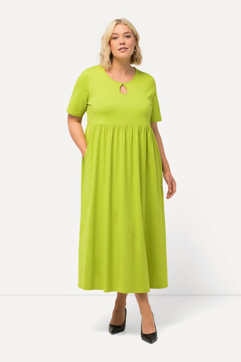 Große Größen Jerseykleid, Damen, grün, Größe: 62/64, Baumwolle, Ulla Popken