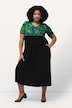 Palm Leaf Top Print Empire A-line Pocket Knit Dress