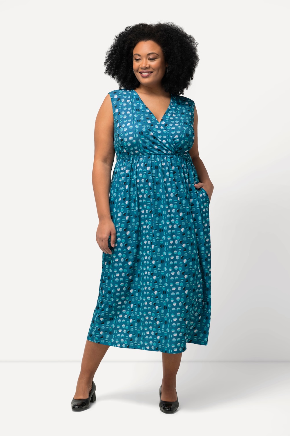 Große Größen Jerseykleid, Damen, blau, Größe: 62/64, Polyester, Ulla Popken