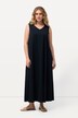 Robe maxi en jersey, sans manches. Silhouette en A évasée et décolleté en V.