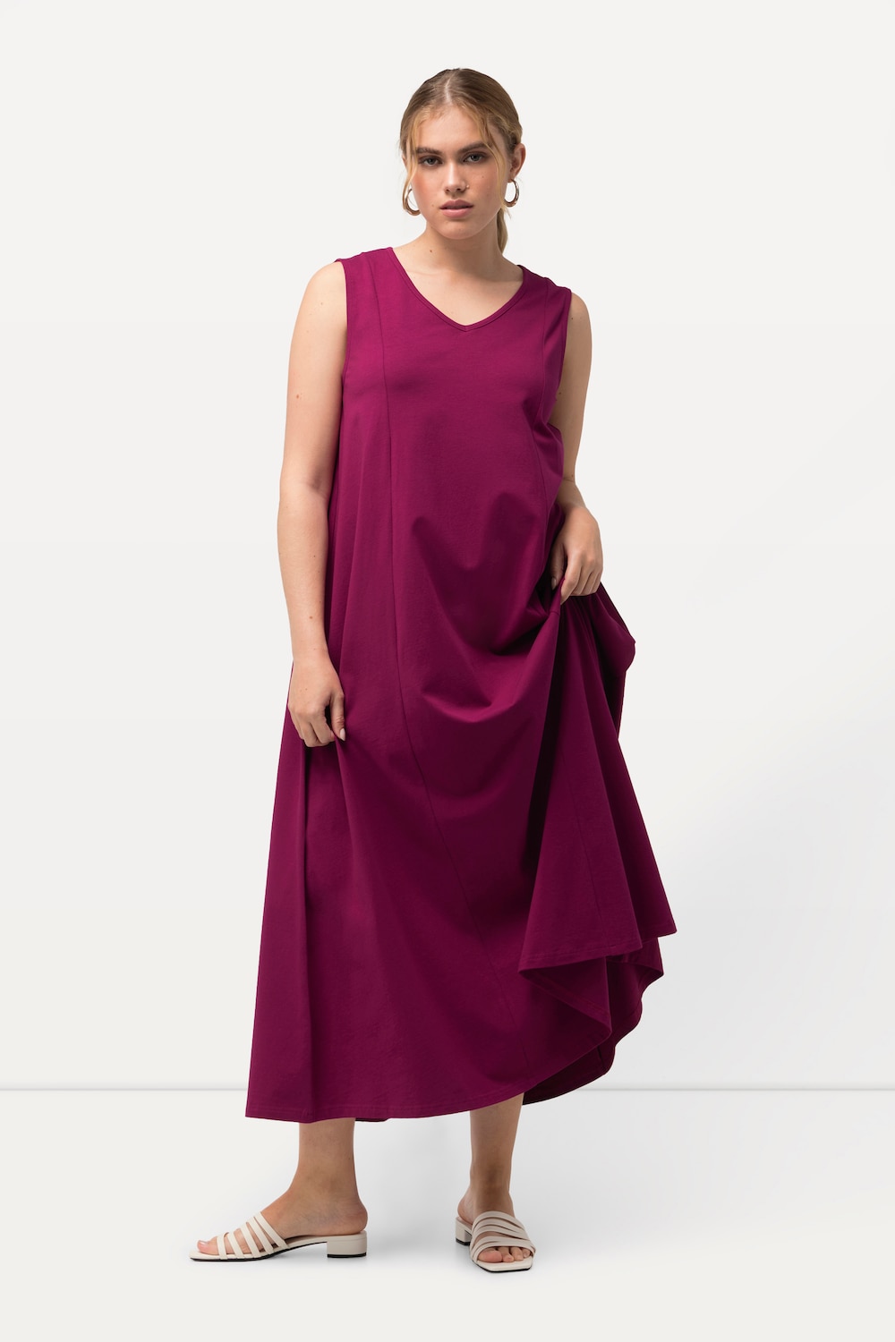 Grote Maten Jersey maxi-jurk, Dames, roze, Maat: 54/56, Viscose, Ulla Popken