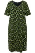 Žerzejové šaty, puntíky, A střih, výstřih do V, krátké rukávy