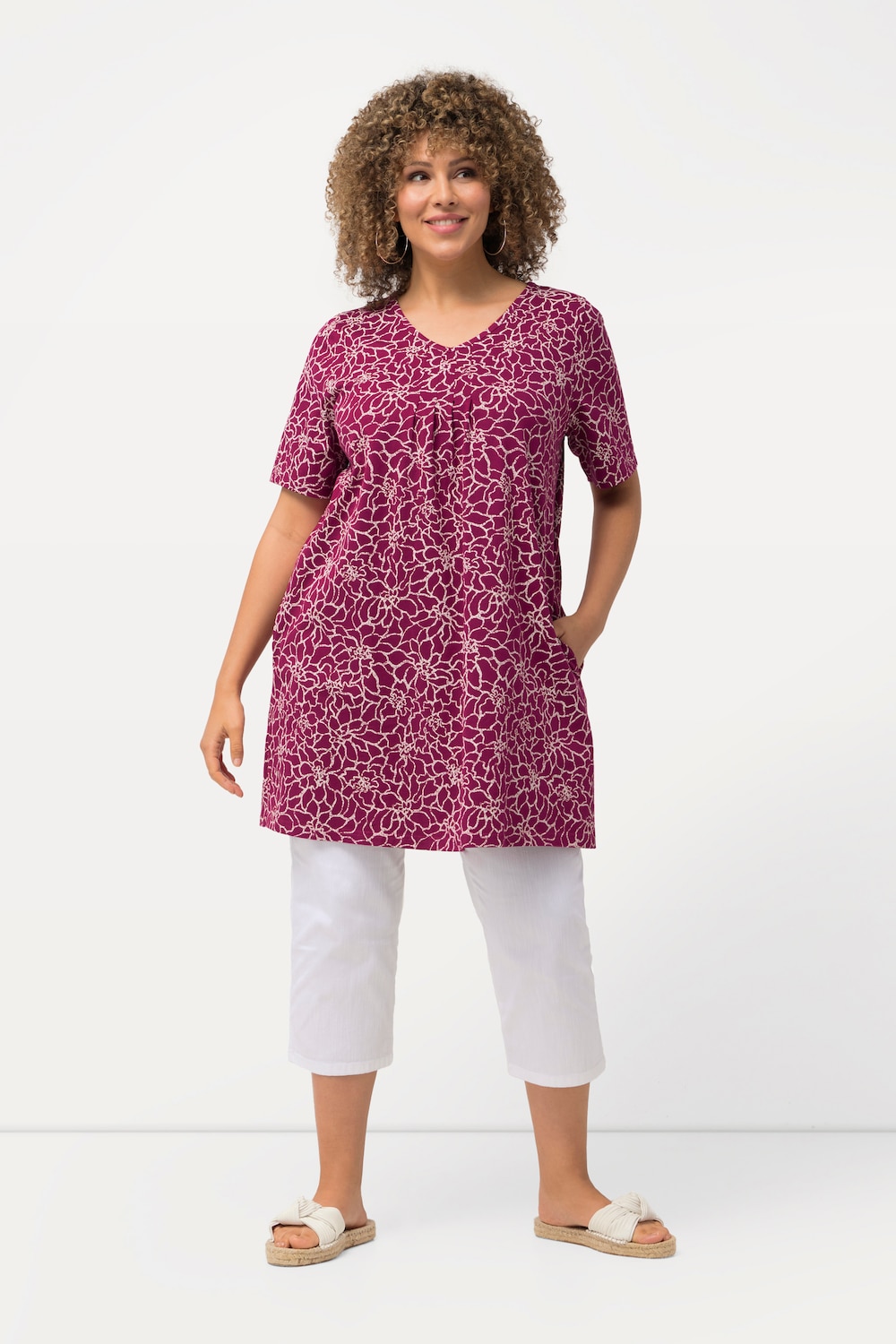 Große Größen Longshirt, Damen, rosa, Größe: 58/60, Viskose, Ulla Popken